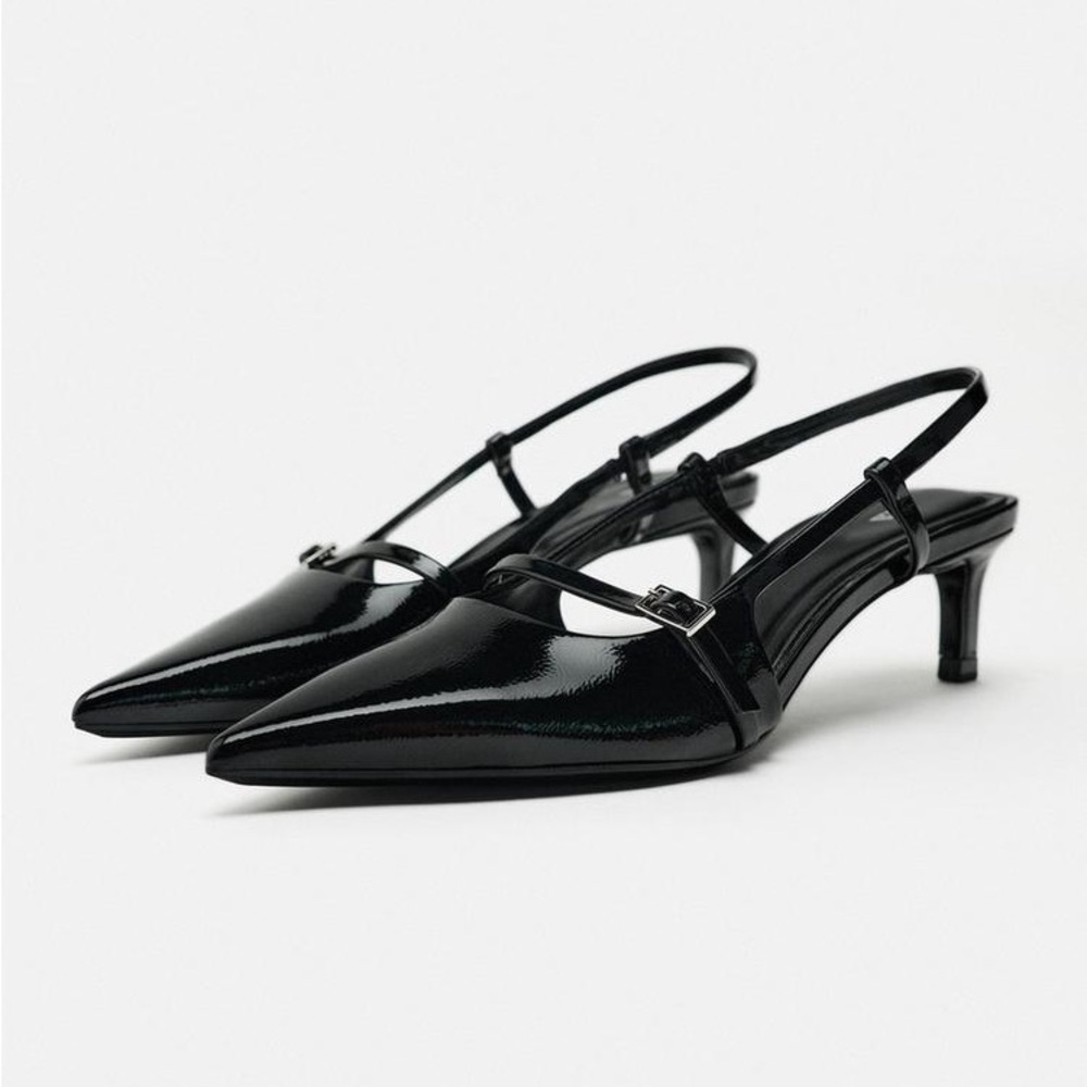 (SOLD) ZARA BUCKLED STRAP SLINGBACK SHOES (READ DESCRIPTION)